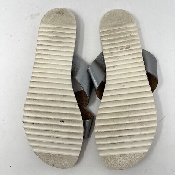 Joie A La Plage San Remo Cris Cross Silver Slide Size 39.5 US 9 - Picture 9 of 9